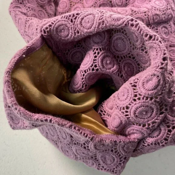 Mauve Dress 10 Purple Crochet Sleeveless Lined - Picture 4 of 9